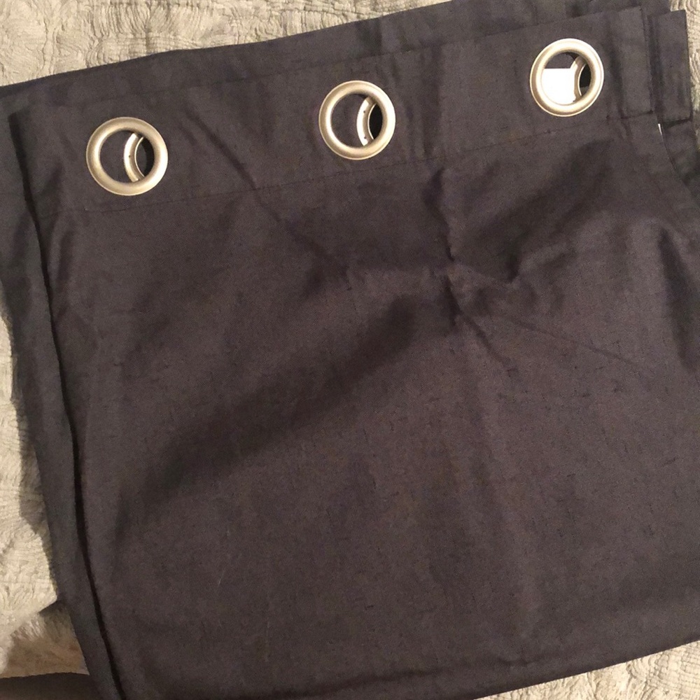 2 Grey Blackout Curtain Panels